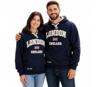 LE129NG Unisex London England Hoodie Hooded Sweatshirt Navy Grey XS-4XL