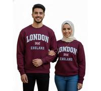 LE201MOW - Sudadera unisex de Londres England Maroon Off White XS-2XL marrón M