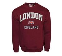 LE201MOW Unisex London England Sudadera Maroon Off White XS-2XL, marrón, S