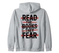 Lea los libros que temen contra la censura Sudadera con Capucha