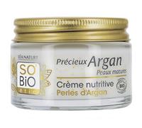 LEA NATURE SO Bio Étic | Crema nutritiva con perlas de argán - valioso argán para pieles maduras | Piel intensamente nutrida | Firmeza y densidad | Aceite de argán orgánico - Colágeno vegetal |