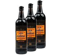 Lea & Perrins - Pack de 3 salsa Worcestershire original en botella de cristal de 568 ml (salsa de condimento) - Salsa Worcester Worcester tradicional inglesa