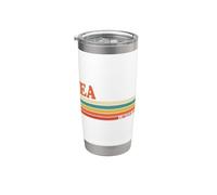 LEA Retro Nombres Personalizados Vintage Rayas Vaso térmico de acero inoxidable de doble pared