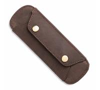 LEABAGS Almohadilla de Hombro de Cuero de búfalo Genuino | Aspecto Vintage | Correa de Hombro para Bolsas | Almohadilla de Hombro con Superficie Antideslizante | 18x6cm | Marrón Oscuro Natural