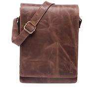 LEABAGS Bolso Bandolera de Cuero para Hombres y Mujeres | Bolso Mensajero con Correa para el Hombro | Bolso de Hombro | Bolso de Trabajo | Bolso de Mano | Bolso de Cuero Genuino | Vintage Cognac