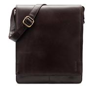 LEABAGS Bolso bandolera para hombres y mujeres | Bolso de mano de cuero genuino de 13" | Bolso mensajero con correa para el hombro | Bolso de trabajo | Bolsa de transporte, chocolate, talla única,