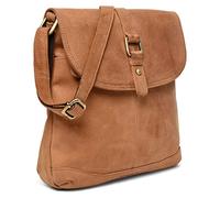 LEABAGS Bolso de mano mujer | Bolso bandolera de cuero genuino de primera calidad | Bolso de hombro para mujer | Bolso trabajo universidad escuela tiempo libre | 27 x 23 x 6 cm | Natural marrón claro