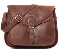 LEABAGS Bolso de Mano para Mujer | Bolso Bandolera de Cuero Genuino Premium | Bolso de Hombro | Bolso de Mano para Trabajo Universidad Escuela Tiempo Libre | L (32 x 31 x 9 cm) | Natural marrón Claro