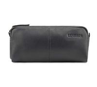 LEABAGS Estuche de Cuero Genuino | Gran Estuche para bolígrafos, lápices y papelería Escolar | Carpeta para lápices Trabajo, Universidad y Escuela | Nappa Gris
