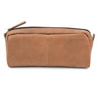 LEABAGS Estuche de Cuero Genuino | Gran Estuche para bolígrafos, lápices y papelería Escolar | Carpeta para lápices Trabajo, Universidad y Escuela | Marrón Natural