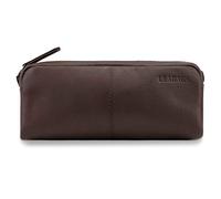 LEABAGS Estuche de Cuero Genuino | Gran Estuche para bolígrafos, lápices y papelería Escolar | Carpeta para lápices Trabajo, Universidad y Escuela | Cacao