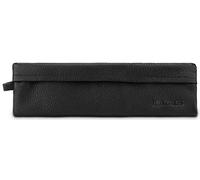 LEABAGS Estuche de Cuero pequeño Genuino | Estuche para bolígrafos para Trabajo, Universidad y Escuela | Estuche para lápices | Carpeta para lápices | Tamaño L | Nappa Negro