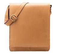 LEABAGS London Bandolera de Piel - Bolso Messenger Vintage Unisex - Bolso Pequeño de Cuero Auténtico de Estilo Casual y Elegante - Crossbody para el Uso Diario