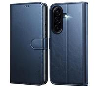 Leacckl Coque pour Samsung Galaxy A57 5G, Étui Portefeuille en Cuir, Étui à Rabat Avec Porte-Cartes et Boucle Magnétique, Bleu