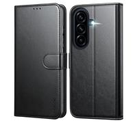 Leacckl Coque pour Samsung Galaxy A57 5G, Étui Portefeuille en Cuir, Étui à Rabat Avec Porte-Cartes et Boucle Magnétique, Noir