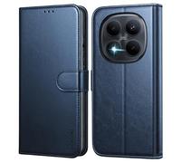 Leacckl Funda para Xiaomi Redmi Note 13 4G, no Compatible con 5G, Funda Tipo Cartera de Piel, Funda abatible con Tarjetero y Hebilla magnética,Azul