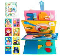 Leacckl Libro Montessori para Niños 1-5 Años | Tablero Ocupado Montessori Juguete Sensorial Educativo con Certificación EN71 | + Regalo Cumpleaños/Navidad