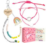 LEACCO Yadodo - Pulsera escolar para niña con cadena de cálculo de 1ª clase, madre e hija, escolar, pulsera para niñas 2025, cadena de cálculo, bolsa escolar, relleno de amuleto de la suerte, comienzo
