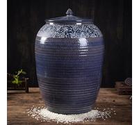 Leaceuv Contenedor de Arroz de Cerámica Dispensador Alimentos Hermético Tarro Grande con Tapa Cubo para Harina Azúcar Almacenamiento Cocina(130kg (286lb))