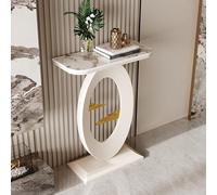 Leaceuv Mesa Consola,Muebles Entrada Recibidor,Extremo del Sofá,Aparador, Marco de Metal,Mesa Auxiliar,Fácil Montaje,para Salón,Sala de Estar,Entrada,Pasillo(White1,40cm/15.7in)