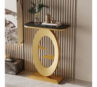 Leaceuv Mesa Consola,Muebles Entrada Recibidor,Extremo del Sofá,Aparador, Marco de Metal,Mesa Auxiliar,Fácil Montaje,para Salón,Sala de Estar,Entrada,Pasillo(Gold4,40cm/15.7in)