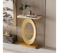Leaceuv Mesa Consola,Muebles Entrada Recibidor,Extremo del Sofá,Aparador, Marco de Metal,Mesa Auxiliar,Fácil Montaje,para Salón,Sala de Estar,Entrada,Pasillo(Gold1,40cm/15.7in)
