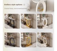 Leaceuv Mesa Consola,Muebles Entrada Recibidor,Extremo del Sofá,Aparador, Marco de Metal,Mesa Auxiliar,Fácil Montaje,para Salón,Sala de Estar,Entrada,Pasillo(Gold,40cm/15.7in)