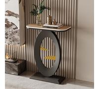 Leaceuv Mesa Consola,Muebles Entrada Recibidor,Extremo del Sofá,Aparador, Marco de Metal,Mesa Auxiliar,Fácil Montaje,para Salón,Sala de Estar,Entrada,Pasillo(Black2,40cm/15.7in)