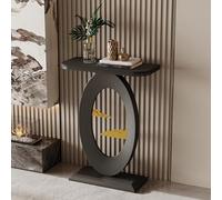 Leaceuv Mesa Consola,Muebles Entrada Recibidor,Extremo del Sofá,Aparador, Marco de Metal,Mesa Auxiliar,Fácil Montaje,para Salón,Sala de Estar,Entrada,Pasillo(Black4,40cm/15.7in)