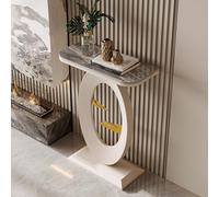 Leaceuv Mesa Consola,Muebles Entrada Recibidor,Extremo del Sofá,Aparador, Marco de Metal,Mesa Auxiliar,Fácil Montaje,para Salón,Sala de Estar,Entrada,Pasillo(White3,40cm/15.7in)