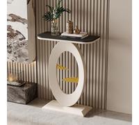 Leaceuv Mesa Consola,Muebles Entrada Recibidor,Extremo del Sofá,Aparador, Marco de Metal,Mesa Auxiliar,Fácil Montaje,para Salón,Sala de Estar,Entrada,Pasillo(White4,40cm/15.7in)