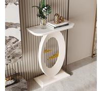 Leaceuv Mesa Consola,Muebles Entrada Recibidor,Extremo del Sofá,Aparador, Marco de Metal,Mesa Auxiliar,Fácil Montaje,para Salón,Sala de Estar,Entrada,Pasillo(Wit,40cm/15.7in)