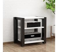 Leaceuv Mueble Equipo HiFi de 2/3/4/5 Niveles,Mueble Tocadiscos de Madera y Metal,Muebles HiFi con Estante Regulable,Soporte Altavoces con Ruedas,para Tocadiscos Equipo HiFi(Wit,3 Tier)