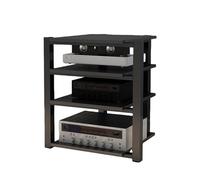 Leaceuv Mueble Equipo HiFi,Mesa Auxiliar de 2/3/4 Niveles,Mueble TV de Madera y Metal,Mueble Soporte Impresora,Mesa Televisión,Estante de Almacenamiento,para Hogar Oficina(Nero,4 Tier)