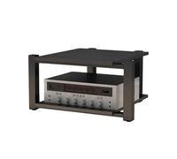 Leaceuv Mueble Equipo HiFi,Mesa Auxiliar de 2/3/4 Niveles,Mueble TV de Madera y Metal,Mueble Soporte Impresora,Mesa Televisión,Estante de Almacenamiento,para Hogar Oficina(Nero,2 Tier)