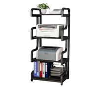 Leaceuv Mueble Equipo HiFi,Soporte Altavoces,Mesa Impresora 3D con 3 o 4 Estantes,Fabricado en Madera y Metal,Soporte Videoconsolas,para Tocadiscos,Hi-Fi,Proyector(Nero,4 Tier)