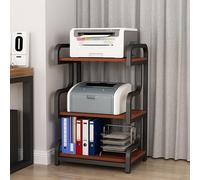 Leaceuv Mueble Equipo HiFi,Soporte Altavoces,Mesa Impresora 3D con 3 o 4 Estantes,Fabricado en Madera y Metal,Soporte Videoconsolas,para Tocadiscos,Hi-Fi,Proyector(Black+Teak,3 Tier)