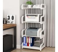 Leaceuv Mueble Equipo HiFi,Soporte Altavoces,Mesa Impresora 3D con 3 o 4 Estantes,Fabricado en Madera y Metal,Soporte Videoconsolas,para Tocadiscos,Hi-Fi,Proyector(Wit,4 Tier)