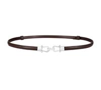 LEACOOLKEY Cinturón fino de piel para mujer para ropa cinturón cintura delgado ajustable con hebilla dorada plateada, Café (hebilla plateada), 140cm(Adatto per vita fino a 124cm)