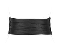 LEACOOLKEY Cinturón Obi de piel sintética para mujer, ancho envolvente, retro, cintura con cordones, para vestido Holloween, D-negro., M: Taillenumfang 80-94 cm