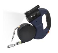 Lead - ABS, 7.87x6.5x1.57in Double Lead Retractable | Padded Handle with Non-Slip Grip LED Light Dog Leash For Walking, Double Dog Telescopic Leads For Hiking, Running, Beach, Nighttime Walk