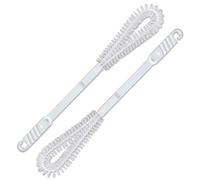 Lead Home Juego de 2 cepillos flexibles para limpieza de orinales, limpieza de inodoro, cepillo estrecho con cerdas de nailon en color blanco - Fabricado en Alemania