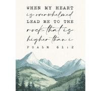Lead Me to the Rock Psalm 61 2 Bible Verse Print Comforting Scripture Wall Art for Bedroom Church and Times of Trouble(Framed,08x12inch(20x30cm))
