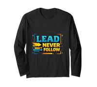 Lead Never Follow Bold Liderazgo Motivación Diseño Manga Larga