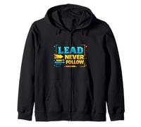 Lead Never Follow Bold Liderazgo Motivación Diseño Sudadera con Capucha