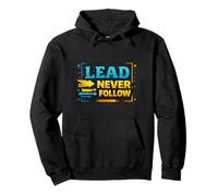 Lead Never Follow Bold Liderazgo Motivación Diseño Sudadera con Capucha