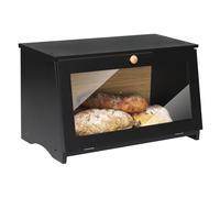 Leader Accessories Caja de Pan para Botellas de Verduras y Especias Panera de Bambú, Recipiente para Pan, Apto para Alimentos, Tapa Semitransparente, Fácil de Llimpiar, 39x21x23cm