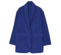 Leader of the Beauty Blazer de pana para mujer, ropa casual, chaqueta con botones para mujer, ropa de otoño, azul real, L