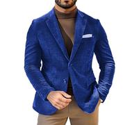 Leader of the Beauty Chaqueta de pana ajustada para hombre, chaqueta de invierno con etiqueta de muesca, chaqueta de invierno para vestido de boda, blazers de esmoquin, azul real, 5XL