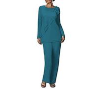 Leader of the Beauty - Conjunto de Dos Piezas para Mujer, Traje Formal de Novia, Vestido de Gasa para la Madre de la Novia Talla Grande